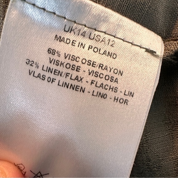 Jaeger Sweater Women Green Open Front Cardigan Floral Shrug Layer Side Split Hem - Picture 7 of 7